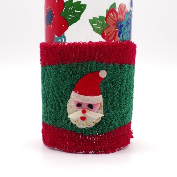VTG Christmas Santa Coasters Chadwick Miller Knit Felt Koozies Set 6 Japan 60s - Picture 2 of 13